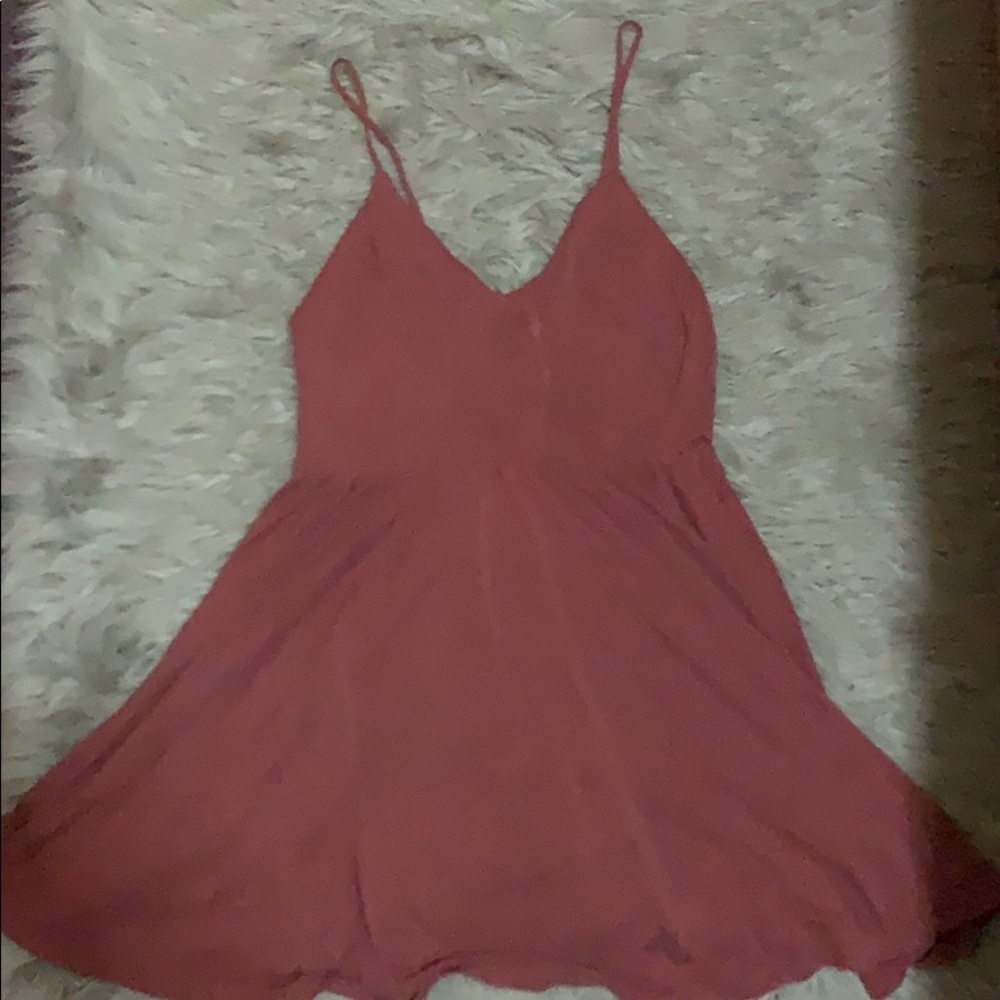 Backless pink skater dress
